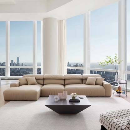 Chestnut Brown Leather Sectional