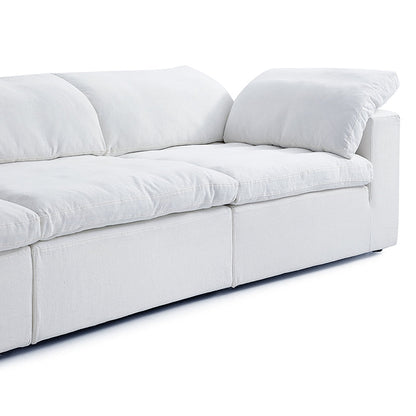 Tender Wabi Sabi Beige Sofa and Regular Ottoman-White