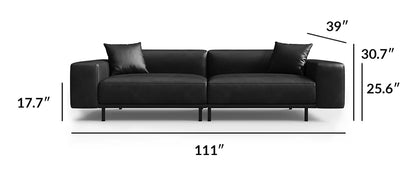 Noble Black Leather Sofa