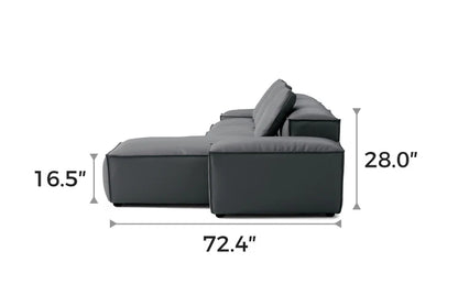 Cube Modular Dark Gray Genuine Leather Sectional