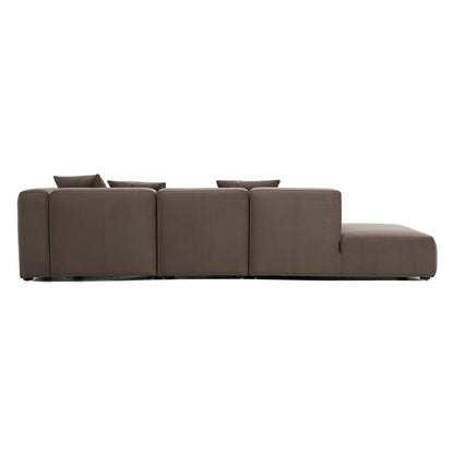 Geometry Minimalist Sectional-Brown-124.0"-Facing Right