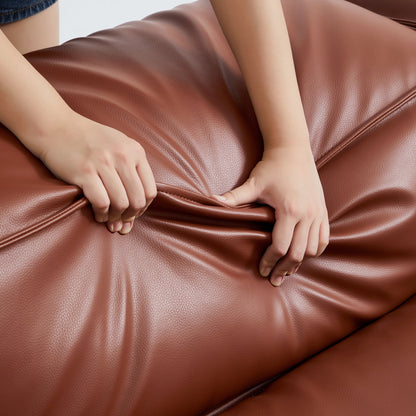 Flex Modular Brown Genuine Leather Sofa-Brown