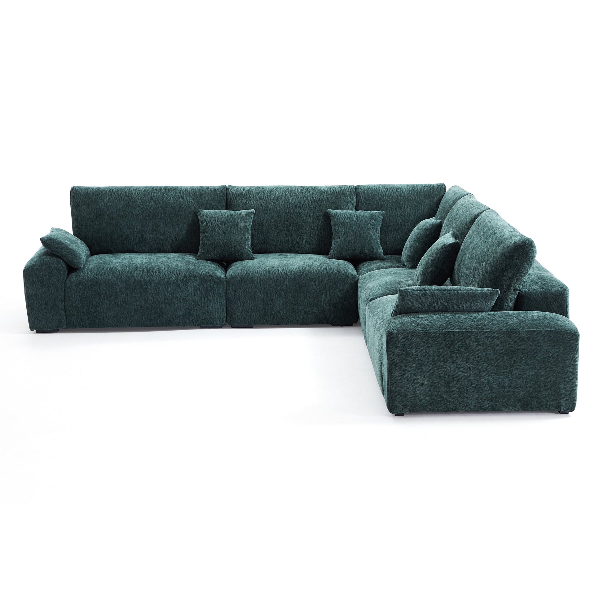 The Empress Green Corner Sectional-Green-128.0"