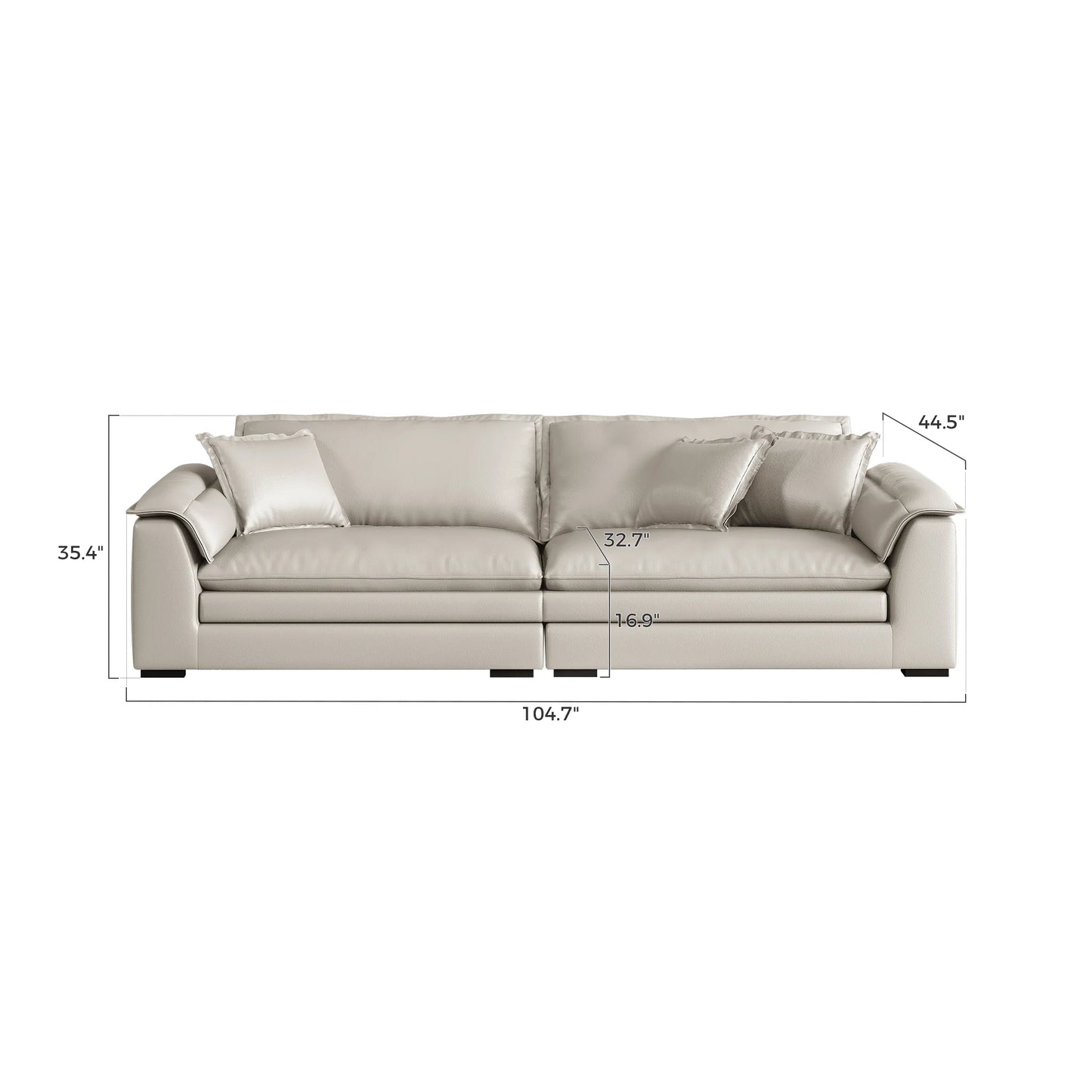 Sandwich Genuine Leather Sofa