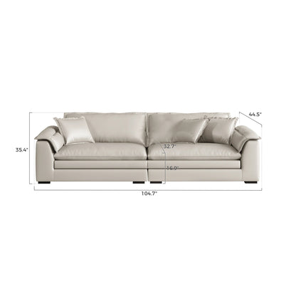 Sandwich Genuine Leather Sofa