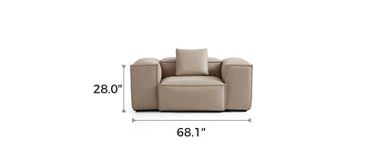 Cube Modular Khaki Genuine Leather Armchair