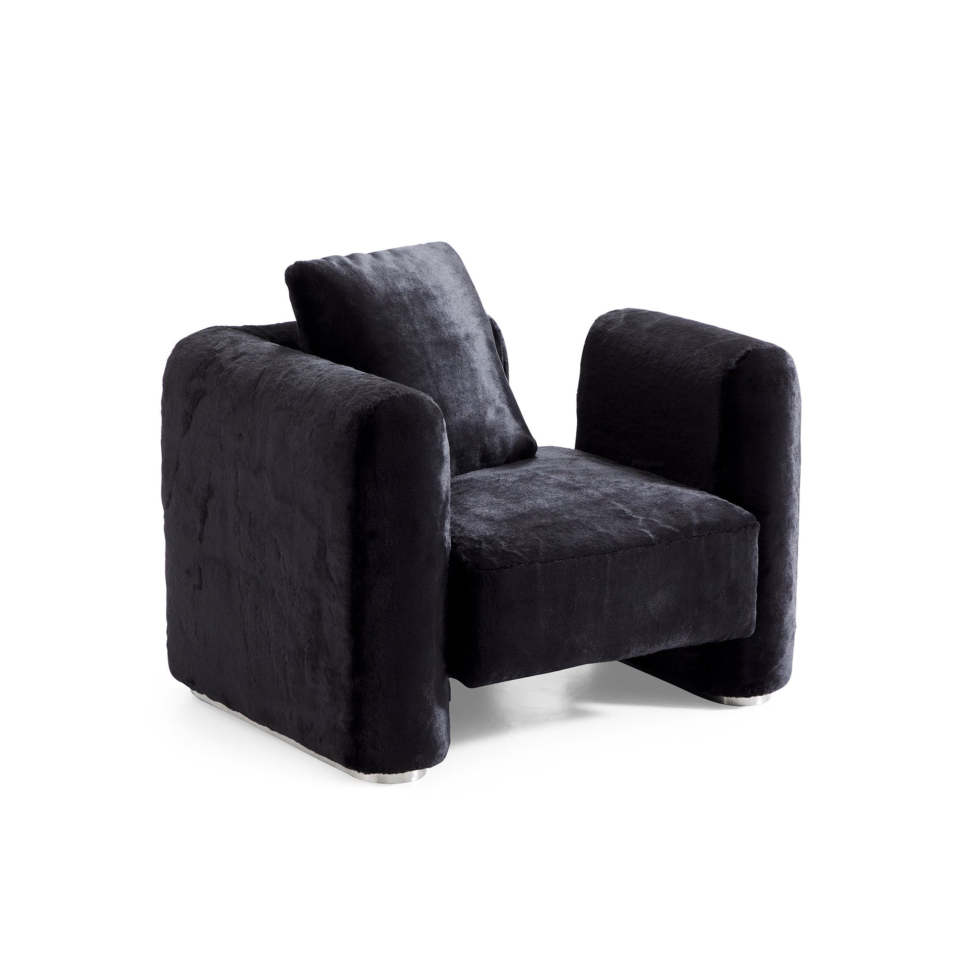 Obsidian Plush Accent Chair-Black