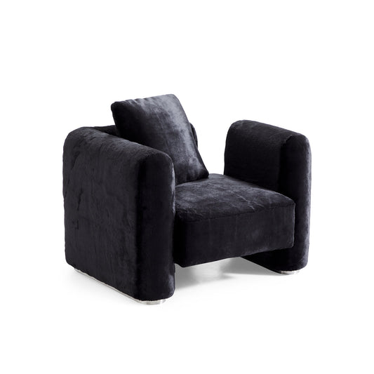 Obsidian Plush Accent Chair-Black