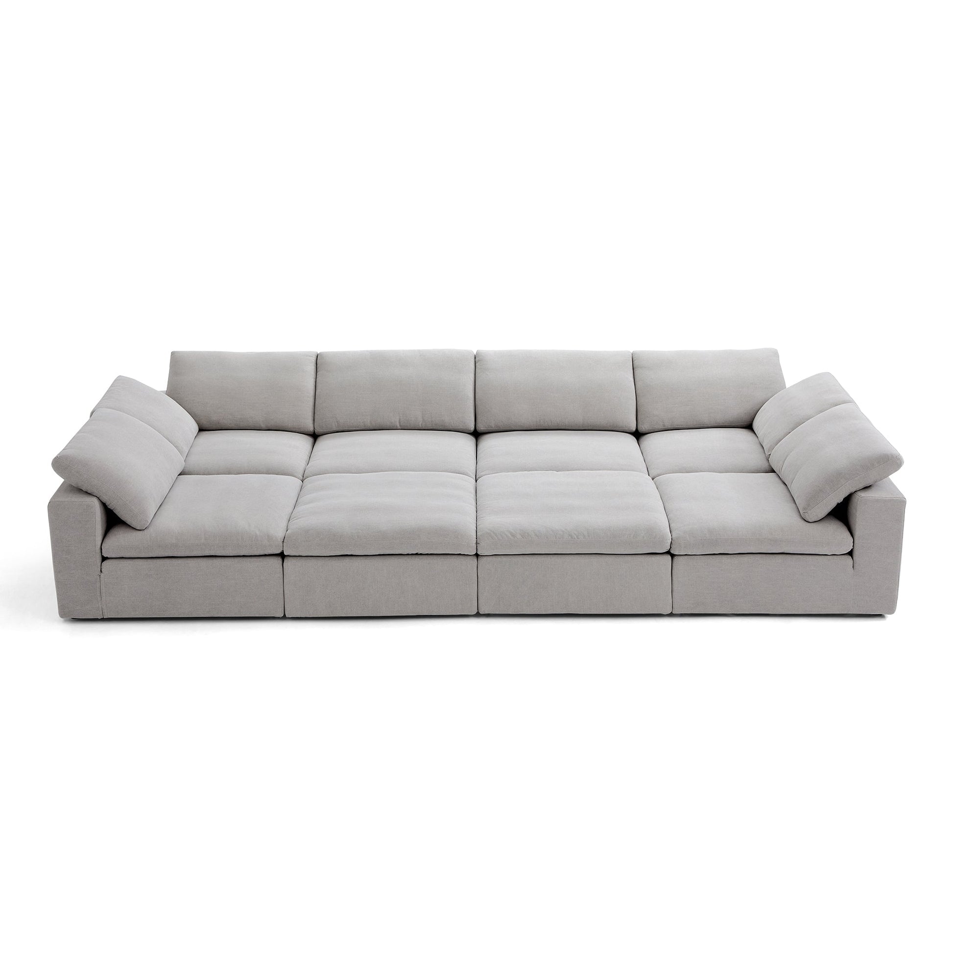Tender Wabi Sabi Light Gray Sofa Bed-Gray-165.4"