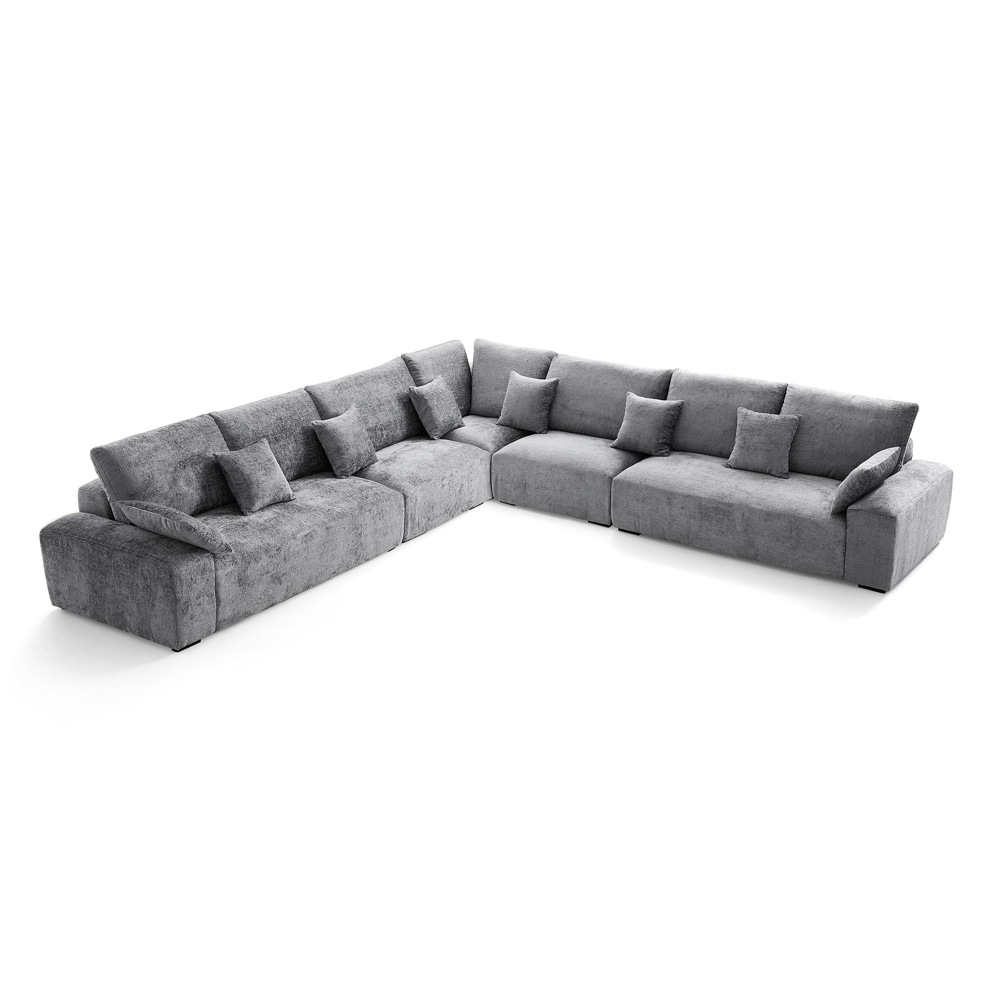 The Empress Beige Corner Sectional Sofa-Gray-144.9"