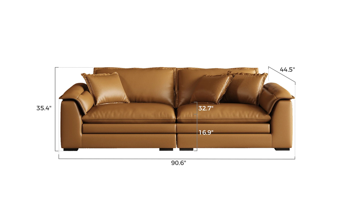 Sandwich Genuine Leather Sofa