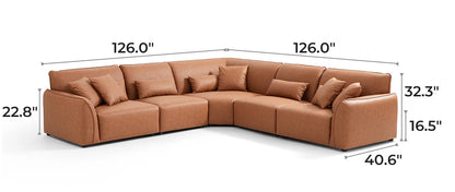 Milano Moda Minimalist Brown Corner Sofa