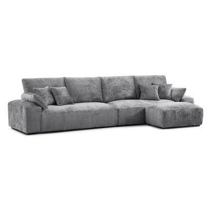 The Empress Gray Sofa and Ottoman-Gray-140.1"