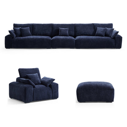 The Empress Navy Blue Sofa Set-Navy Blue-175.6"