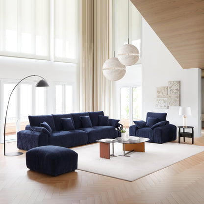 The Empress Navy Blue Sofa Set-Navy Blue