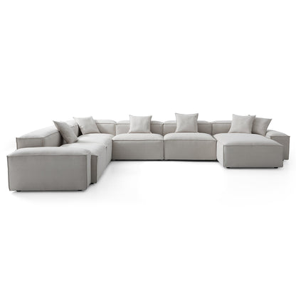Freedom Modular Gray U Shaped Sectional Sofa-Gray-177.2"-Low