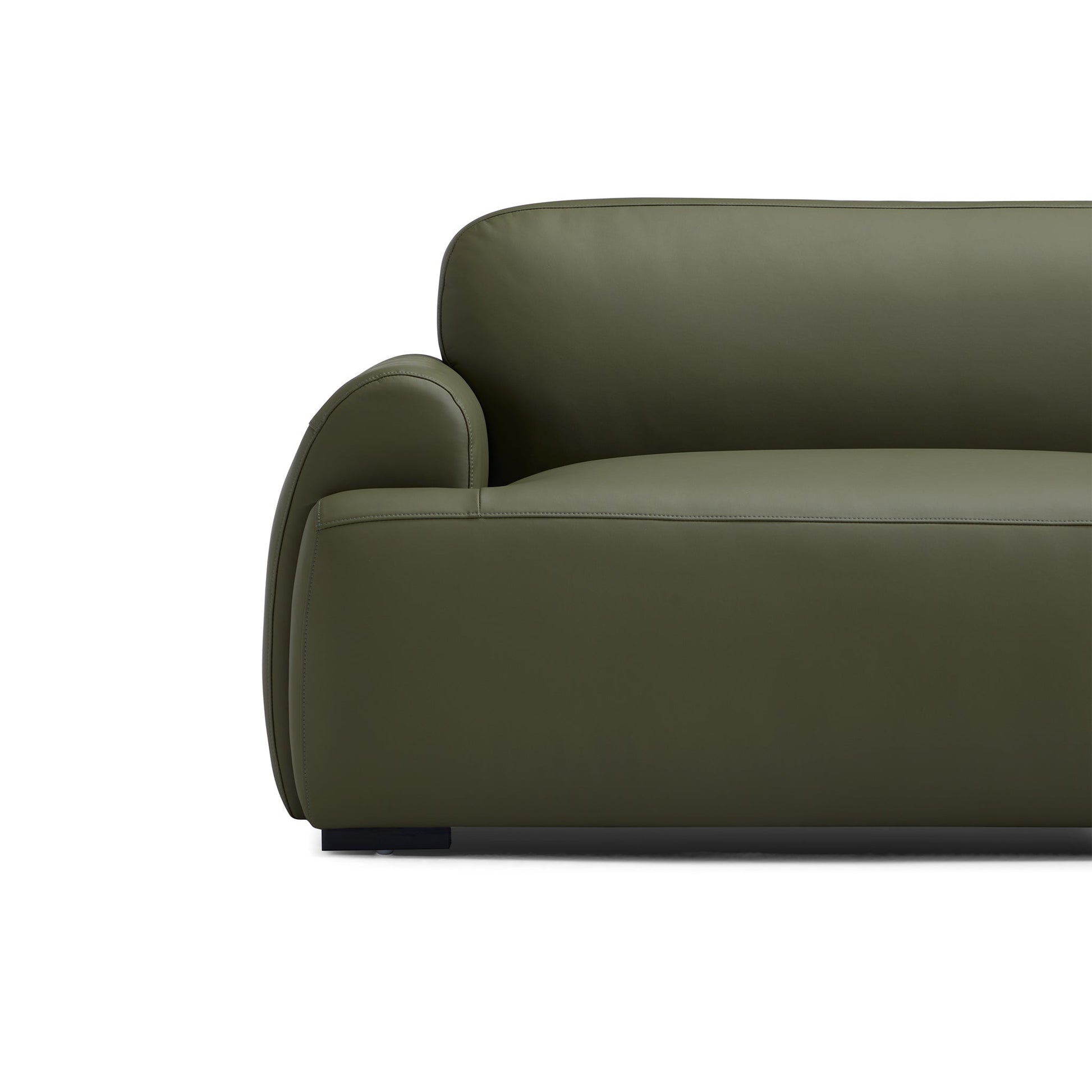 Brenley Modern Italian Leather Sofa-Olive