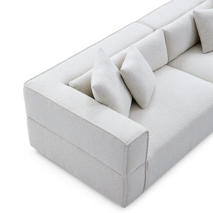 Nordic Modern Gray Sofa with Ottoman-White
