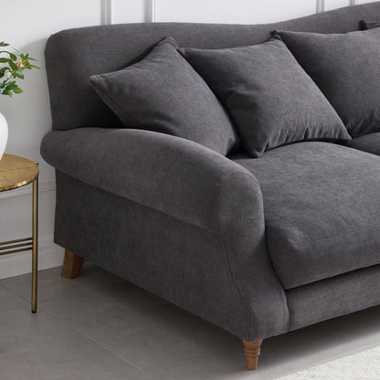Isabelle Vintage Gray Fabric Sofa-Gray
