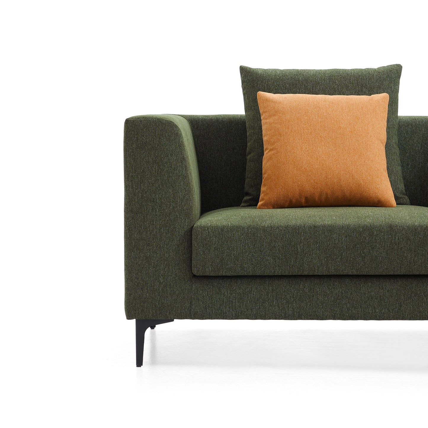 Jungle L Shaped Green Fabric Sectional Sofa With Chaise-Green