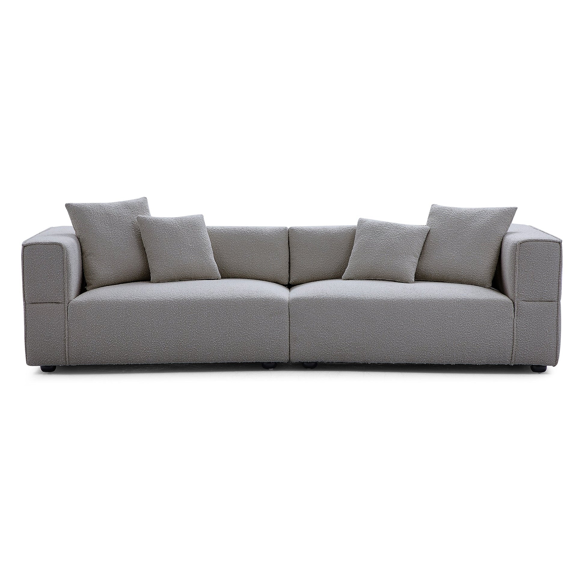 Nordic Modern Creamy Sofa-Gray-4 Seater 103.1"