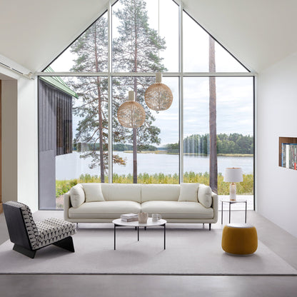 Vanilla White Leather Sofa-White