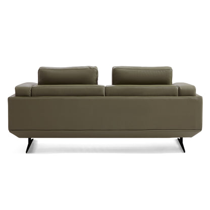 Olivia Top Grain Genuine Leather Sofa-Olive
