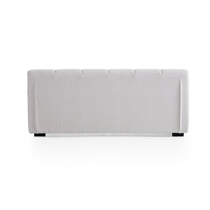 Cushy Boucle Fabric Bed-White