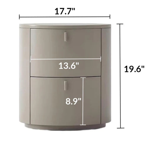 Cream Cylinder Nightstand