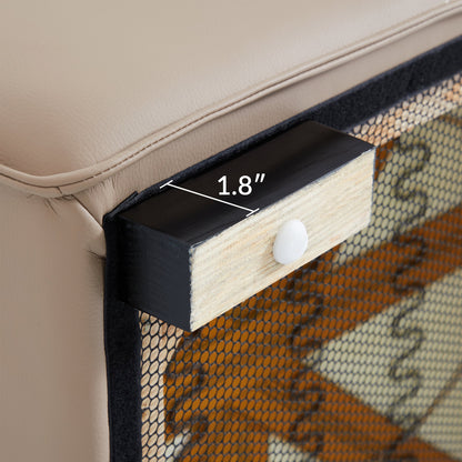 Domus Modular Black Leather Sofa-Khaki