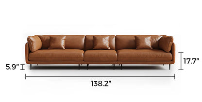 Vanilla Brown Leather Sofa
