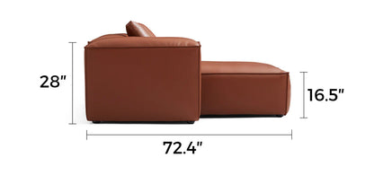 Cube Modular Brown Genuine Leather Sectional