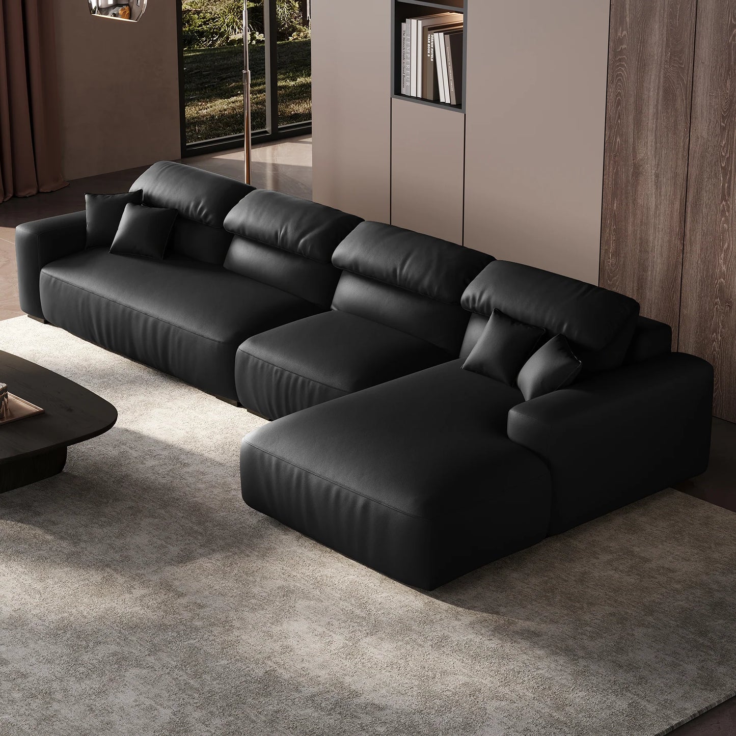 Chestnut Brown Leather Sectional