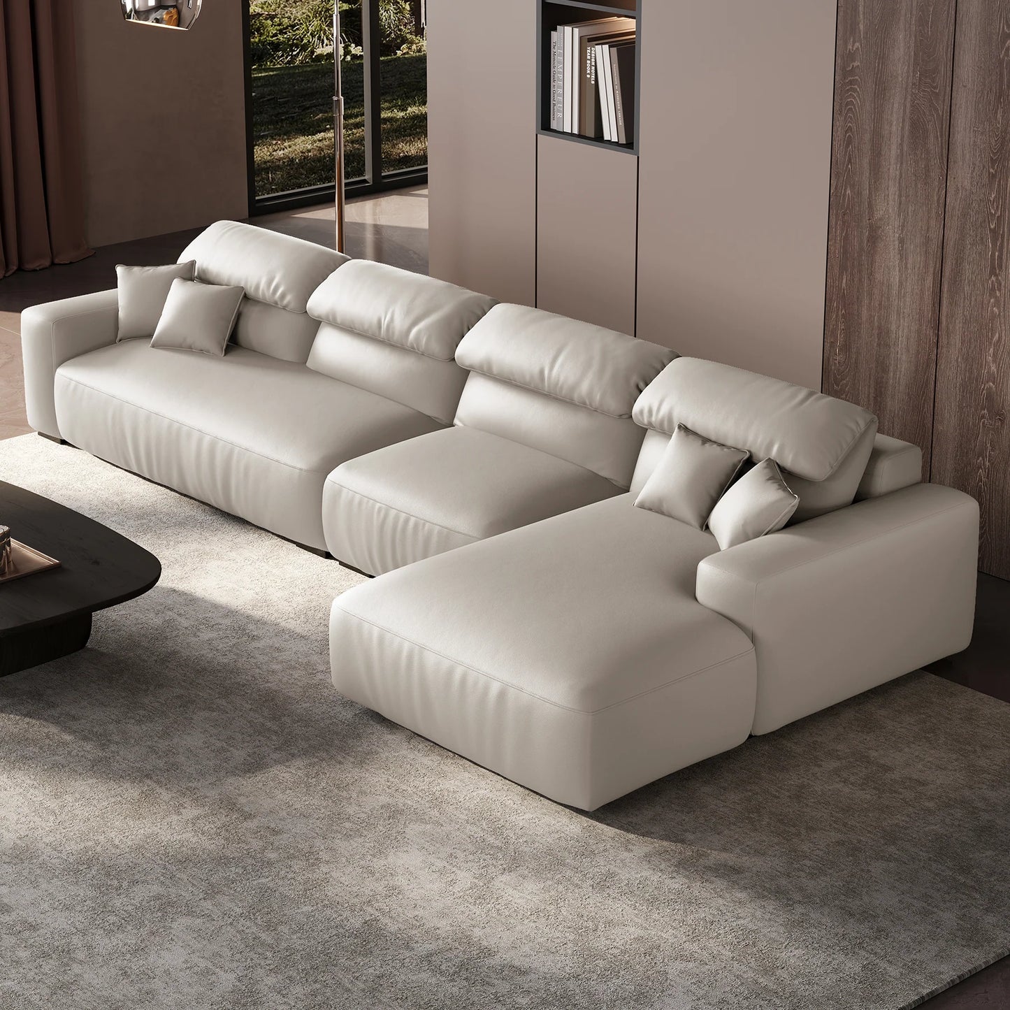Chestnut Brown Leather Sectional