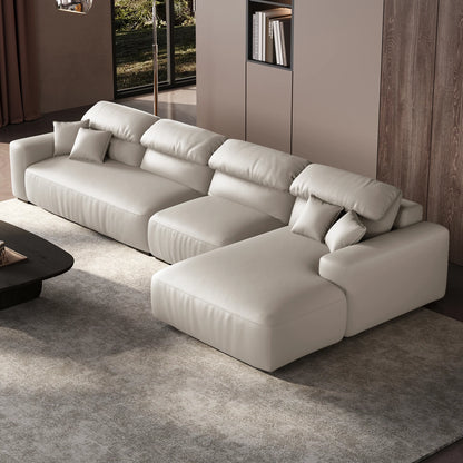 Chestnut Brown Leather Sectional
