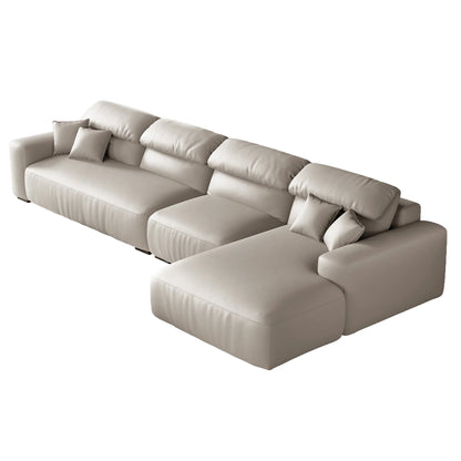 Chestnut Brown Leather Sectional