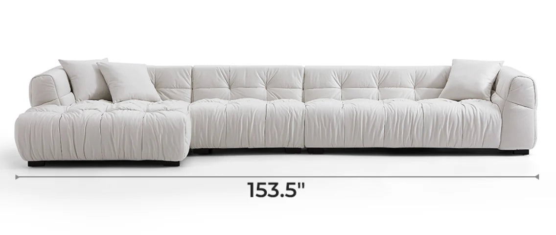Boba Cream Leathaire Sectional Set