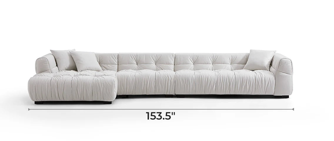 Boba Cream Leathaire Sectional Sofa