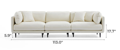 Vanilla White Leather Sofa