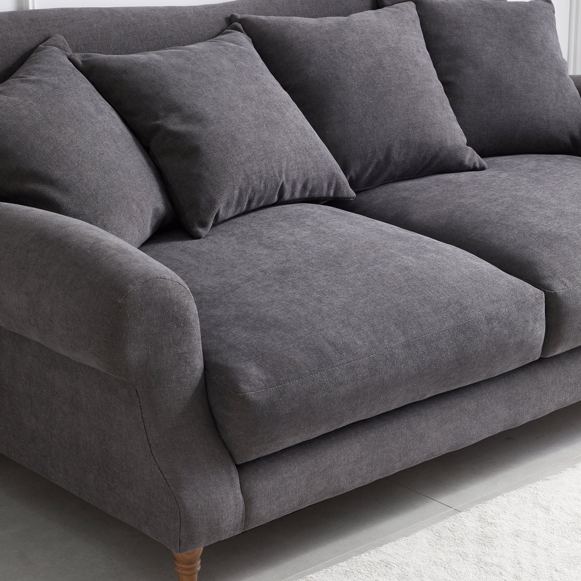 Isabelle Vintage Gray Fabric Sofa-Gray