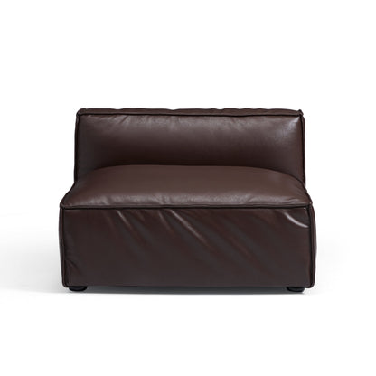 Luxury Minimalist Dark Brown Leather U Shaped Sectional-Dark Brown