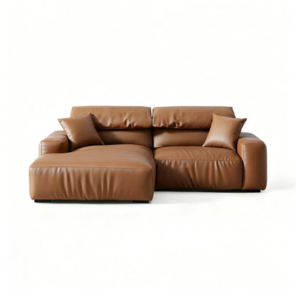 Chestnut Brown Leather Sectional