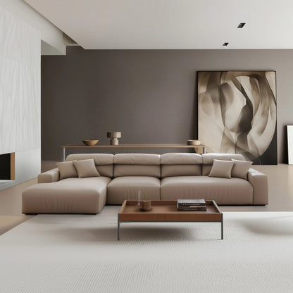 Chestnut Brown Leather Sectional