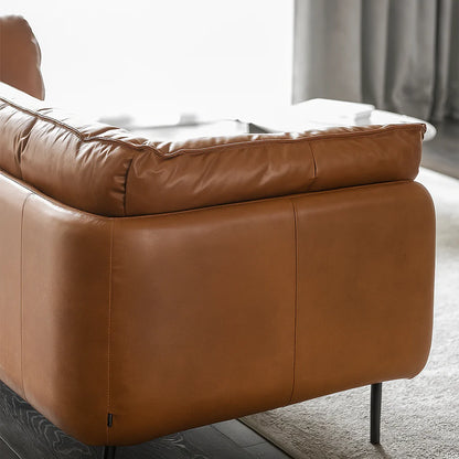 Vanilla Brown Leather Sofa