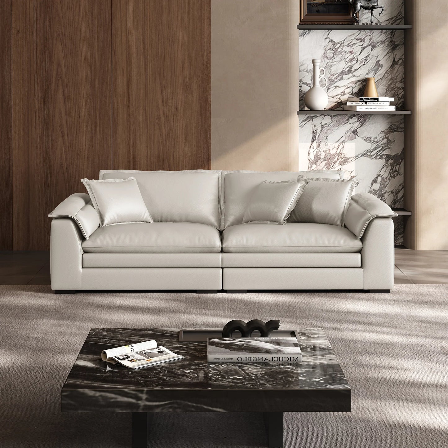 Sandwich Genuine Leather Sofa