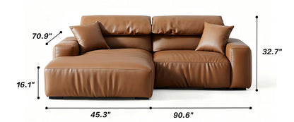 Chestnut Brown Leather Sectional