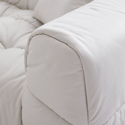 Boba Cream Leathaire Armchair-White