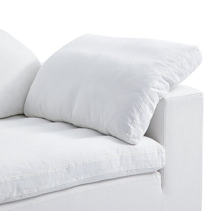 Tender Wabi Sabi  Shaped Sectional with One Open End-White