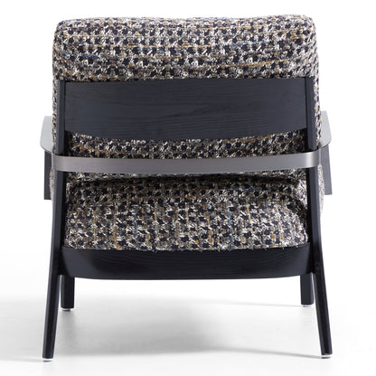 Charcoal Gary Flax Linen Minimalist Leisure Chair-Black
