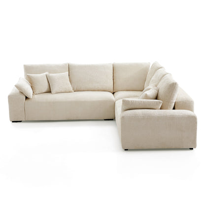 The Empress Gray Corner Sectional Sofa-Beige-109.5"